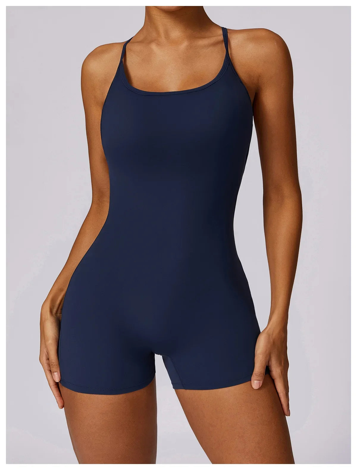 Custom LOGO women's clothing quick-drying nude sports onesie casual running fitness tight back yoga clothing