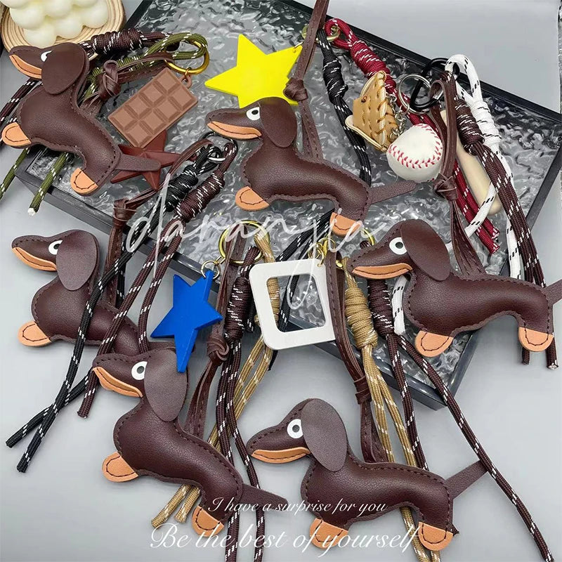 Braided Rope Bag Pendant High-grade Keychain Pendant Ruth's Same Style Dachshund Pendant Suitable For Phone Bag Accessories