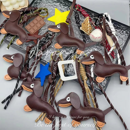 Braided Rope Bag Pendant High-grade Keychain Pendant Ruth's Same Style Dachshund Pendant Suitable For Phone Bag Accessories