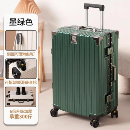 New Trolley Case, Boarding Case, Suitcase, 20inch, 22inch, 24inch, 26inch, Universal Wheels, Password Lock, Aluminum Frame Suitcase