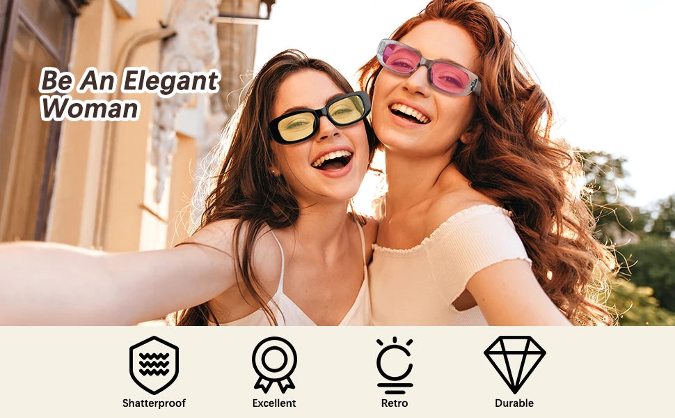 10-80Pcs Retro Rectangle Frame Sunglasses Hen Party Sunglasses Y2K Fashion Sunglasses for Woman Man Party Birthday Photograph