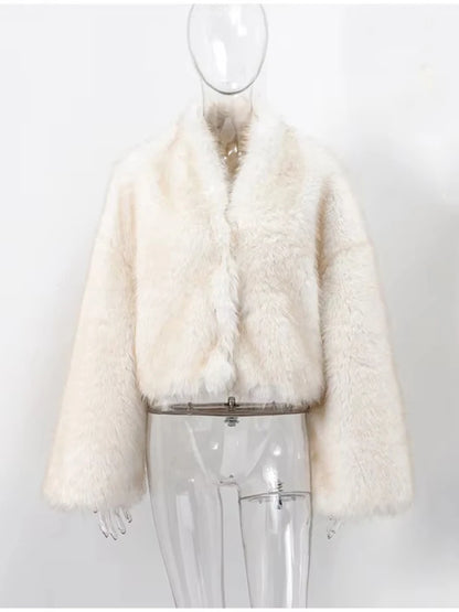 TARUXY Imitation Mink Fur Short Coat For Women Retro Niche Autumn Winter Two-wear Plush Jacket Loose High Street Faux Fur Coat