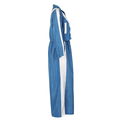 CM.YAYA Active Patchwork Women's Set Zipper Sweatshirt Jacket and Wide Leg Pants Suit 2025 INS Two 2 Piece Sets Outfit Tracksuit