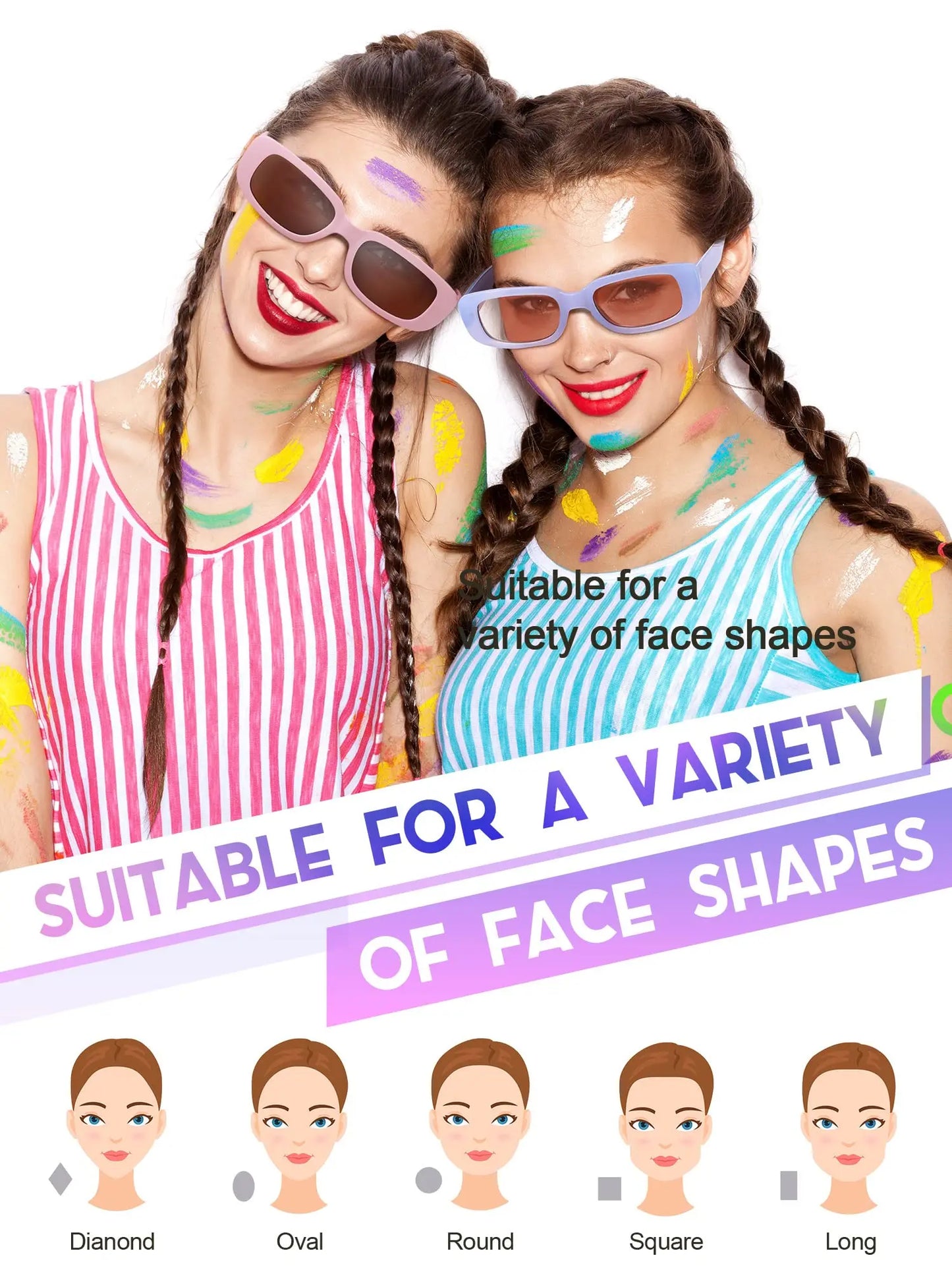 10-80Pcs Retro Rectangle Frame Sunglasses Hen Party Sunglasses Y2K Fashion Sunglasses for Woman Man Party Birthday Photograph