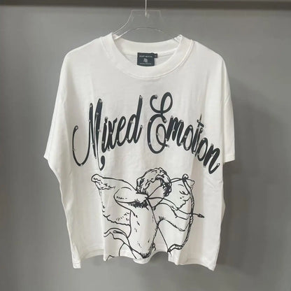 New Summer Letter Rhinestone Short Sleeve Black Mens Tshirts Streetwear Cotton Loose Round Neck Top Tees Oversized Unisex Tshirt