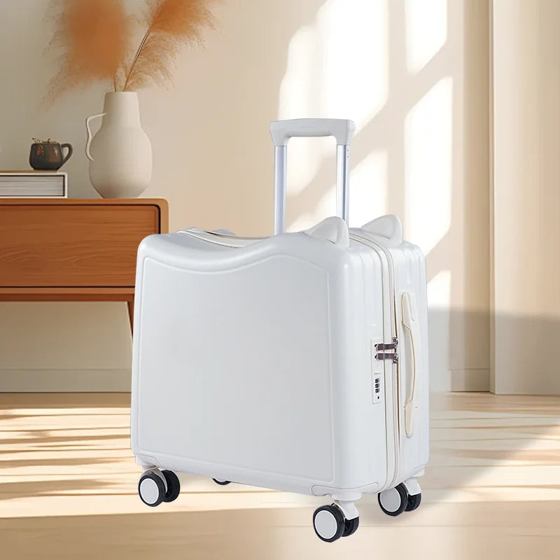 A child's suitcase can be used as a girl's portable suitcase for riding an 18-inch combination trolley