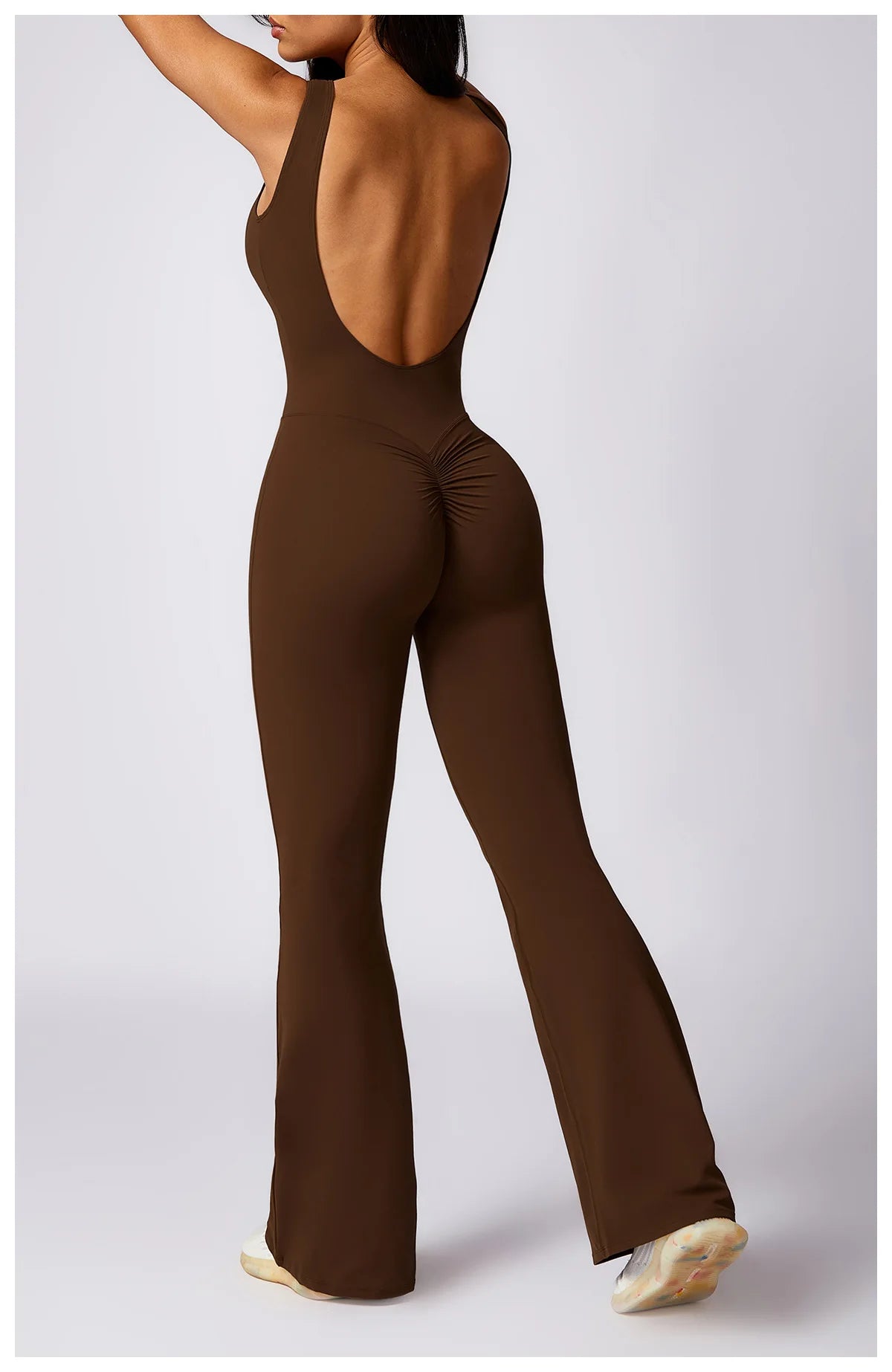 Customized LOGO women's peach hip lift sports yoga onesie casual micro-pull fitness back yoga clothes