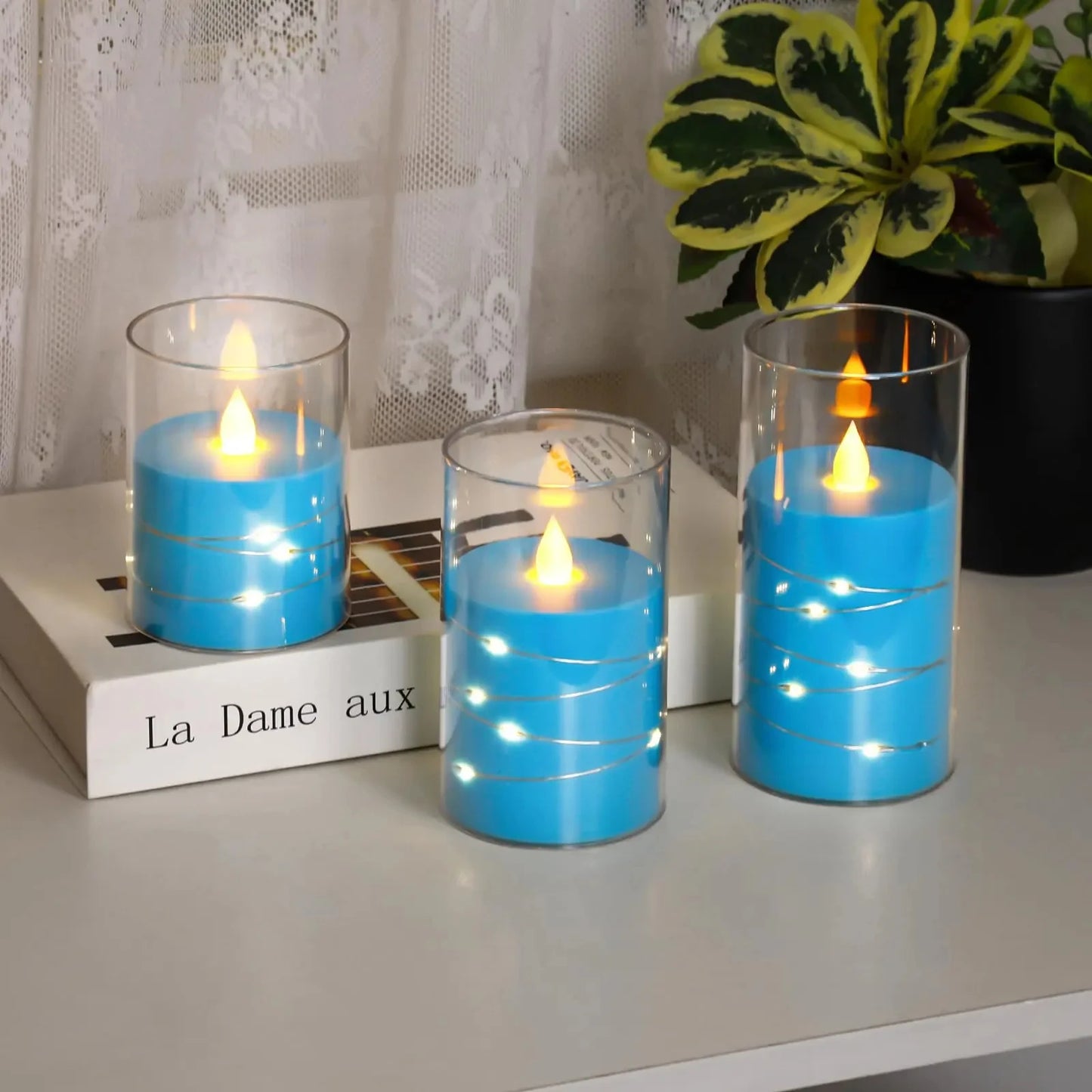 Flickering Flameless Candles Battery Operated Candles LED Candles with Remote Timer for Home Wedding Birthday Decor 3D Flame