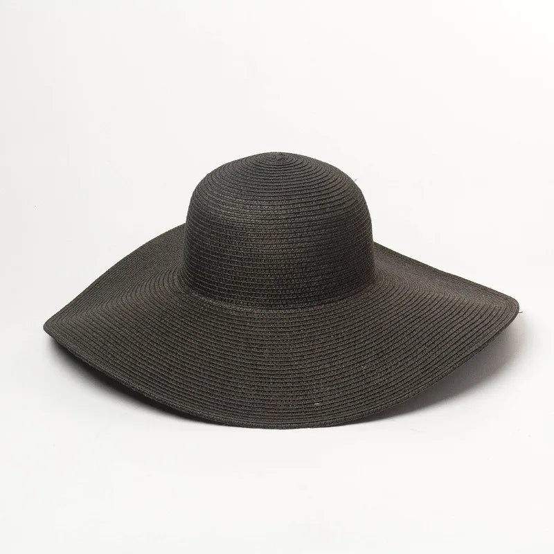 Summer Simple Floppy Sun Hat Women Wide Brim Beach Hat Girls Seaside Travel Foldable Straw Hat Sunscreen UV Protection Lady Cap