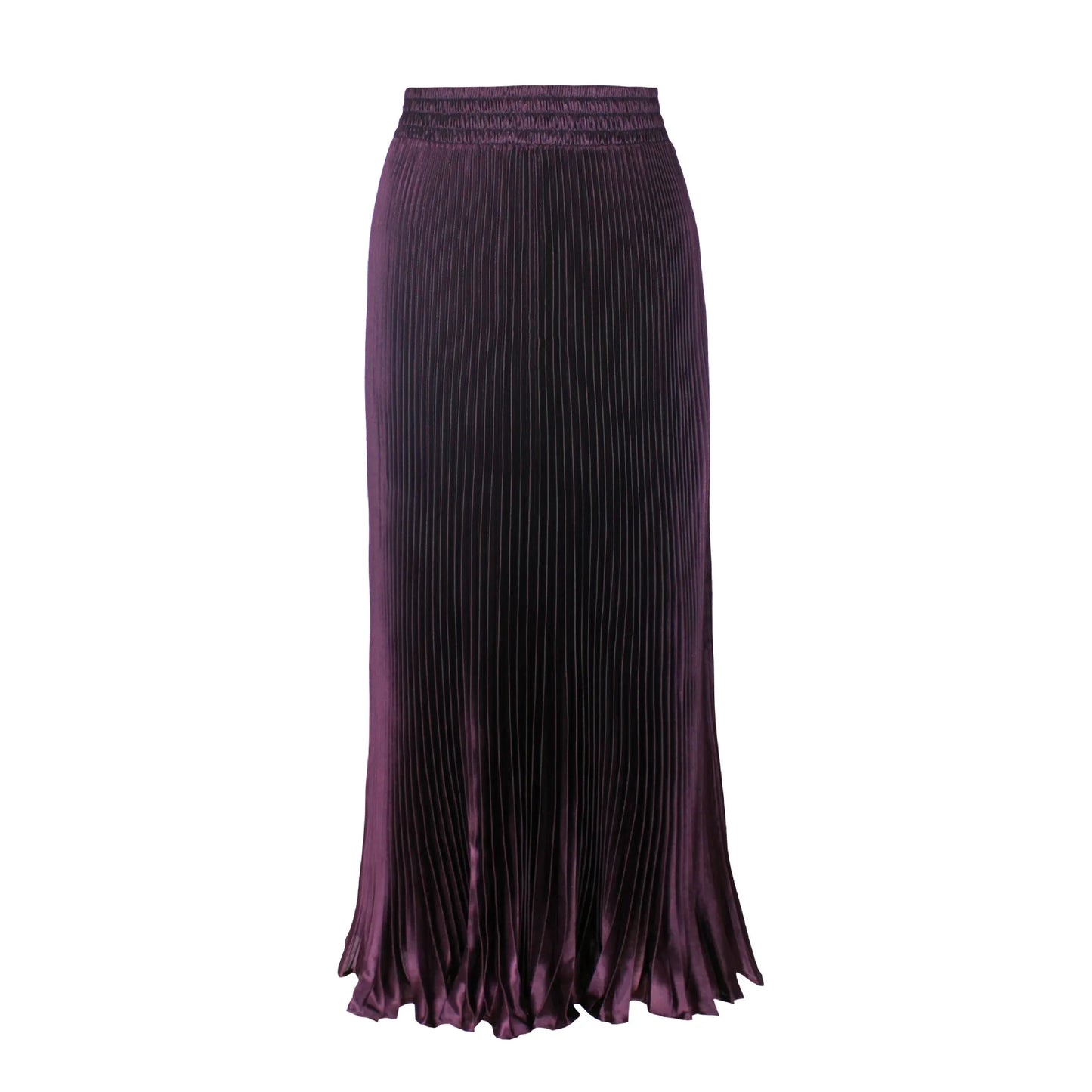 Women's Fashion Pleated Mermaid Long Skirt Korean Style Casual High Waist Satin Flowy Skirts Shiny 19 Colors 2024 Spring SK500