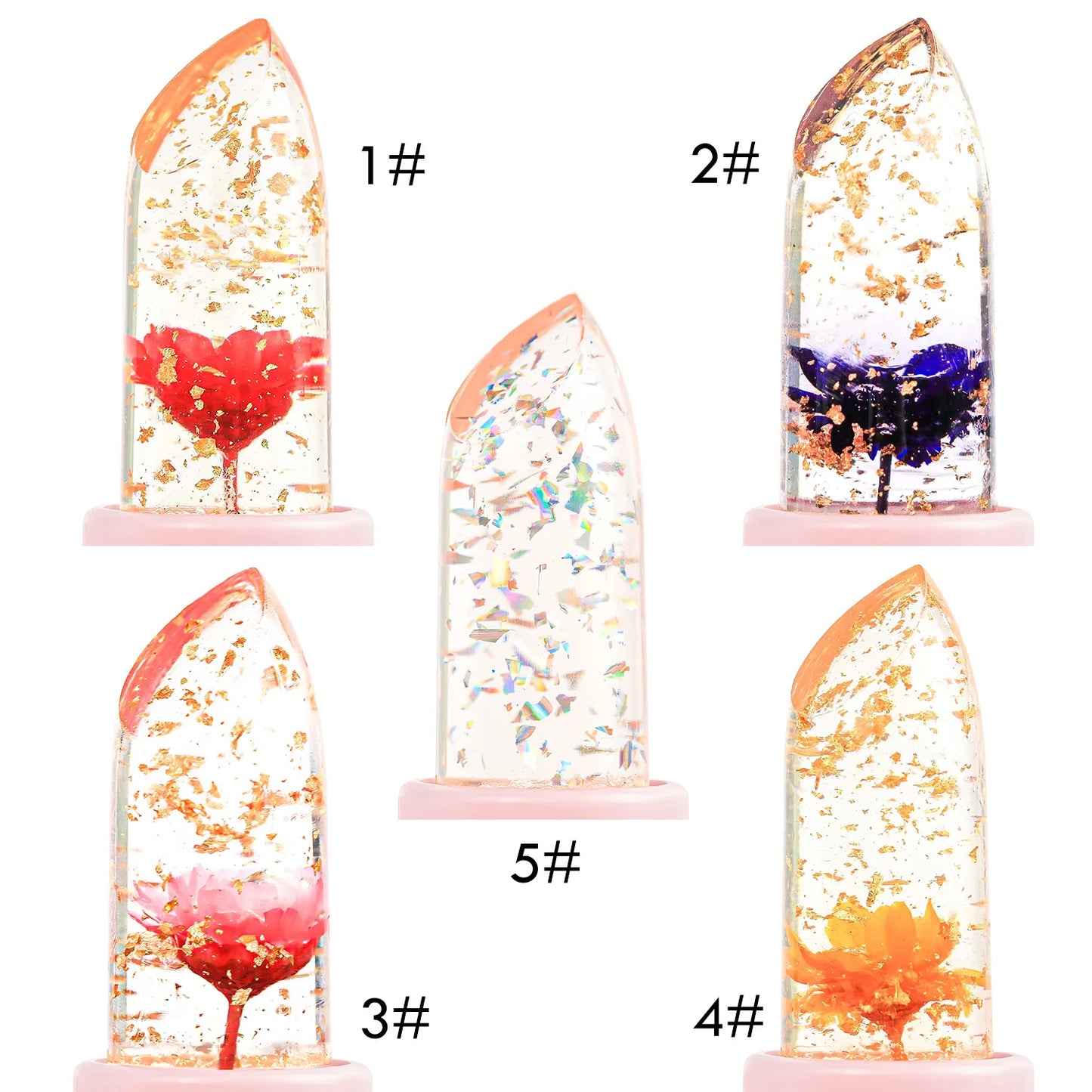 Crystal Jelly Lip Balm Private Label Pink Nourishing Moisturizing Lipstick Flower Temperature Color Changing Lip Plump Care
