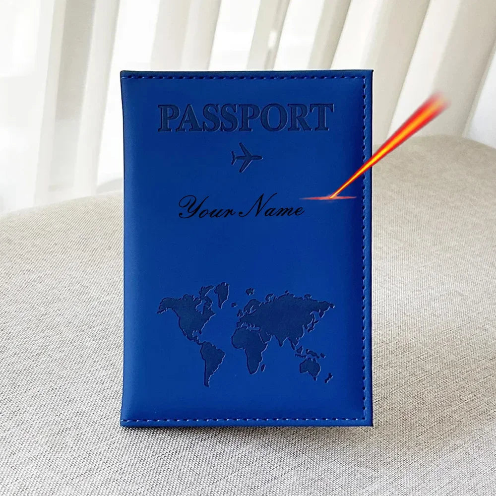 Customized EU European Union Passport Cover Couple Map Passport Book Covers Women Travel Personalised Wedding Drop Shipping