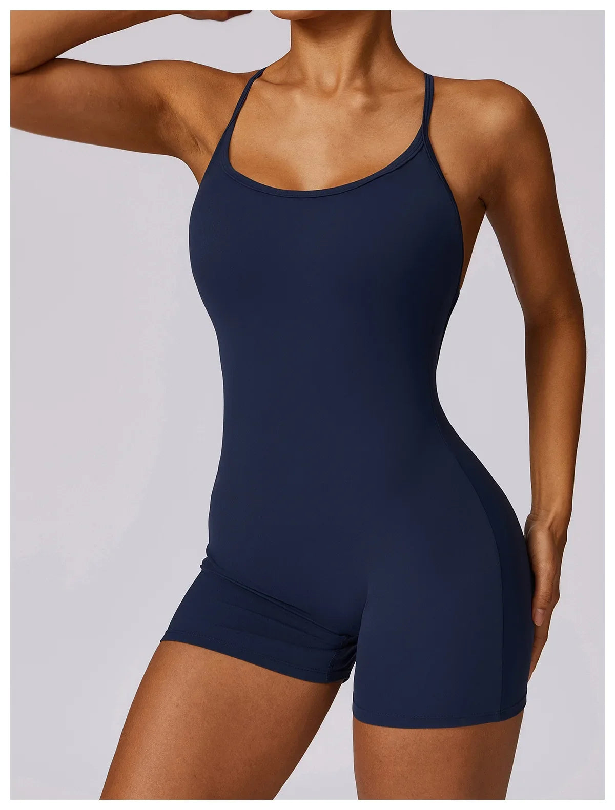 Custom LOGO women's clothing quick-drying nude sports onesie casual running fitness tight back yoga clothing