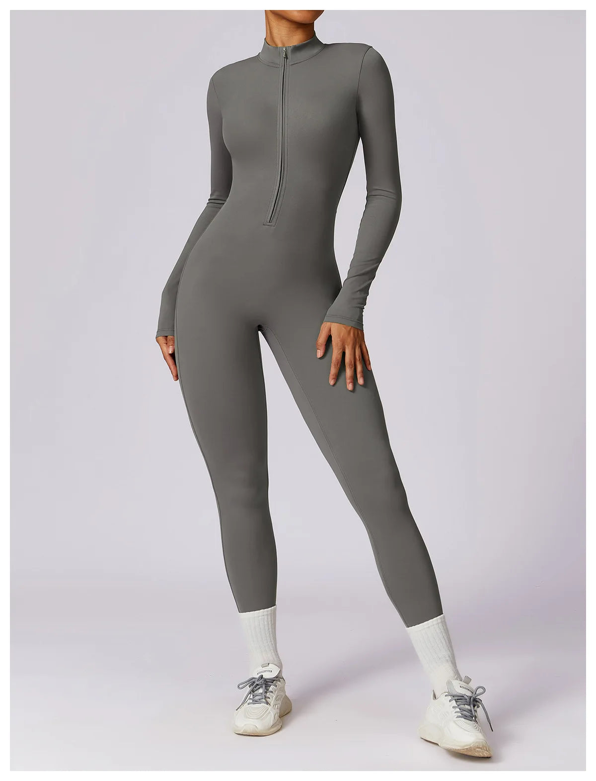 Customized LOGO women's zipper long-sleeved yoga onesie high-intensity fitness sports onesie tights
