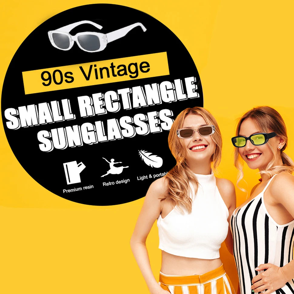 10-80Pcs Retro Rectangle Frame Sunglasses Hen Party Sunglasses Y2K Fashion Sunglasses for Woman Man Party Birthday Photograph