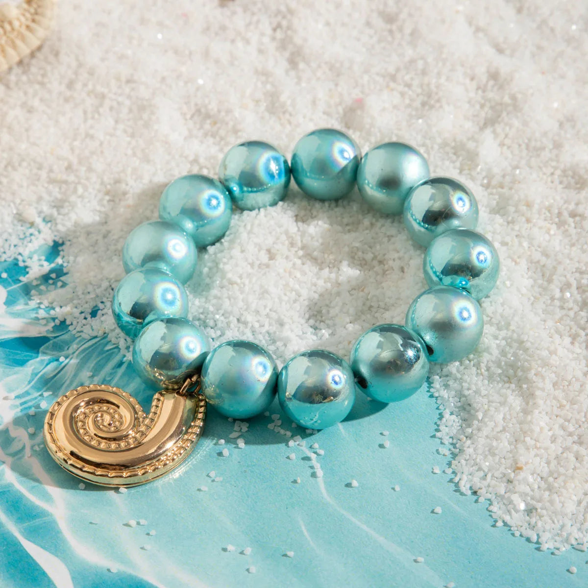 DIEZI Bohemian Multicolor CCB Beads Bracelets For Women Fashion Sweet Shell Starfish Conch Charm Bracelets Bangles Men Jewelry