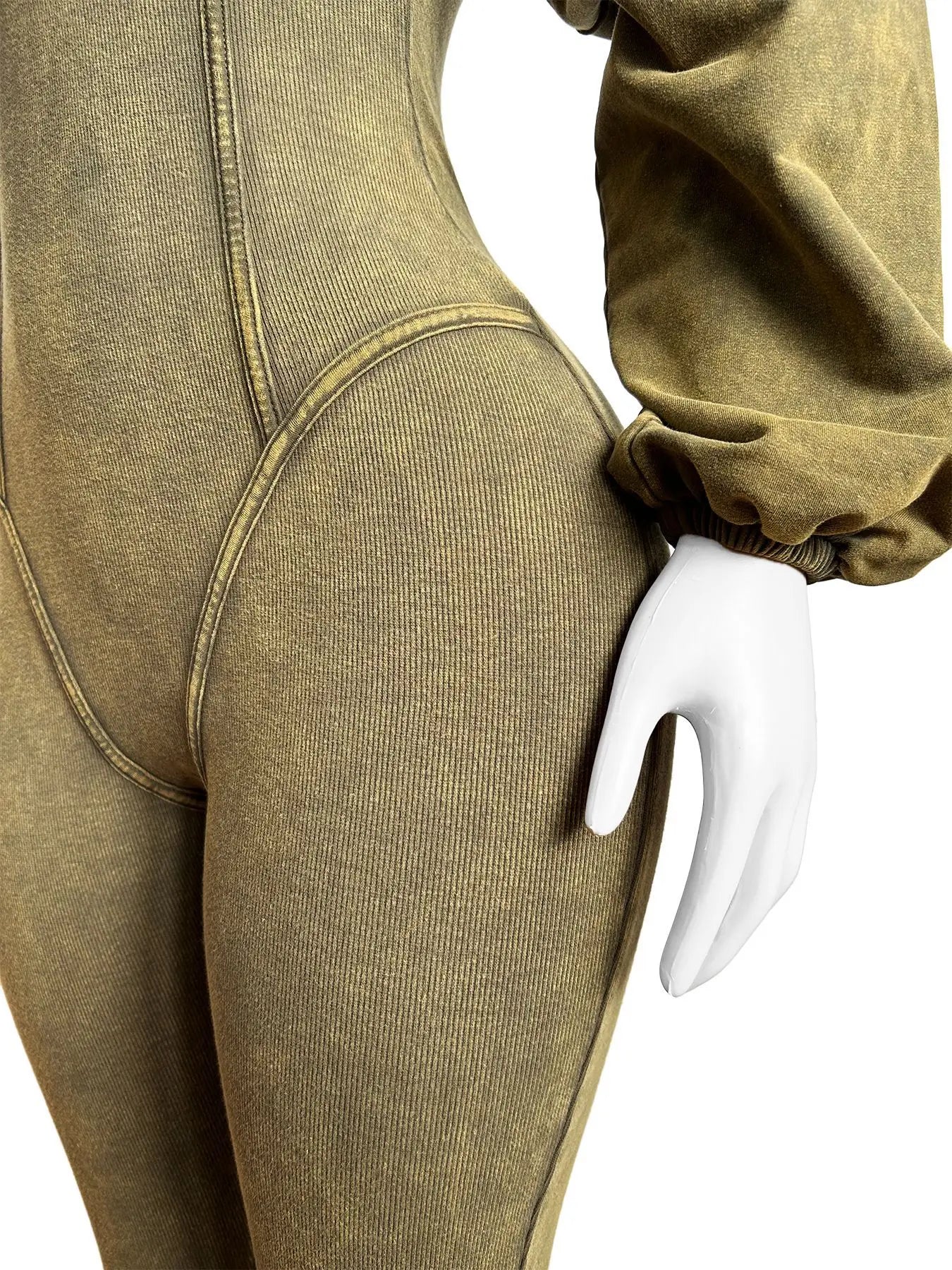 Women's Clothing 2025 Spring Summer New Fashion Bubble Sleeves Sexy Deep V Tight Waist Casual Long Sleeved Jumpsuit Pants