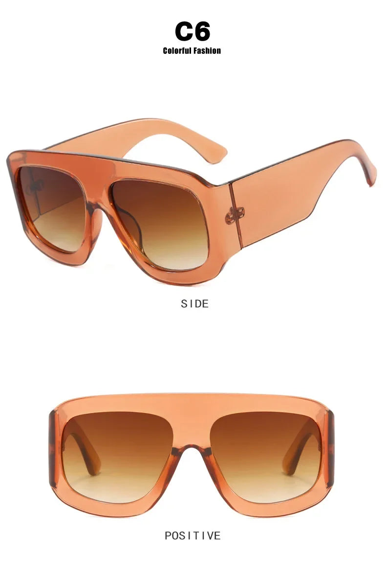 JNPCXI Oversized Square Sunglasses Fashion Gradient Women Luxury Retro Shades UV400 Outdoor Men Sun Glasses