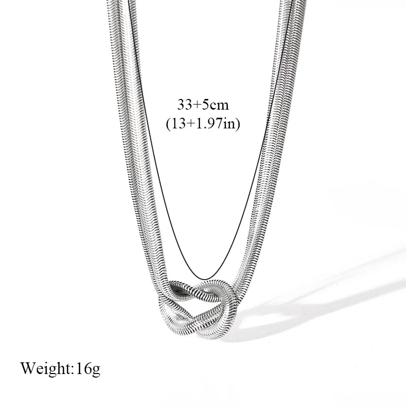 EILIECK 316L Stainless Steel Gold Silver Color Thick Chain Necklace For Women Fashion Cuban Neck Chain Waterproof Jewelry Gift