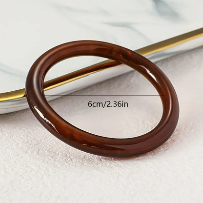 KMVEXO Vintage Punk Brown Coffee Thick Resin Acrylic Smudging Bangles Geometric Irregular Bangle Bracelets For Women Men Jewelry