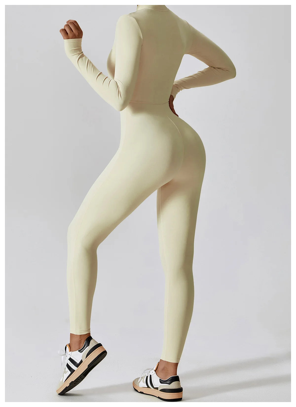 Customized LOGO women's zipper long-sleeved yoga onesie high-intensity fitness sports onesie tights