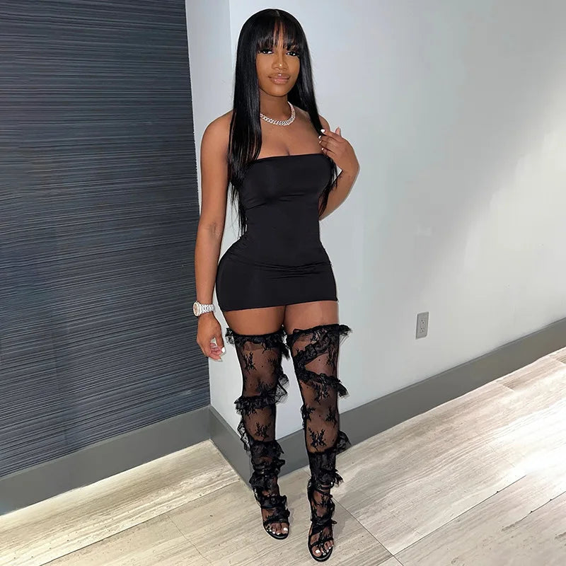 BKLD Stockings Women Spring New Fashion Ruffles Patchwork Loose Lace Knee High Socks Harajuku Streetwear Fishnet Stockings