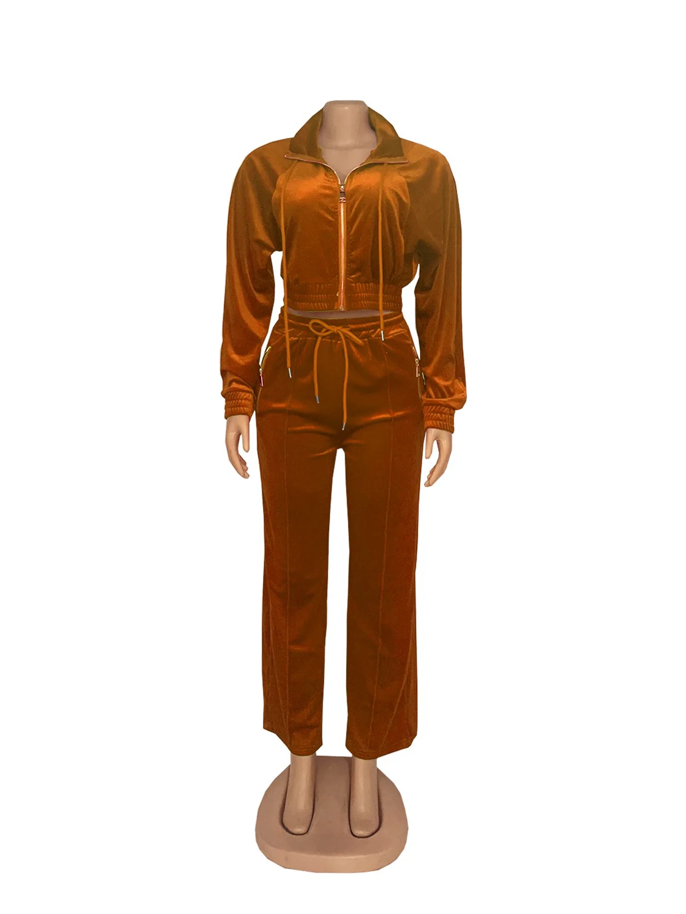 Pants Set Women Two Piece Sets Matching Sets Y2k Streetwear Zipper Coats Long Pants Elastic Waist Sportswear Tracksuit Jogger