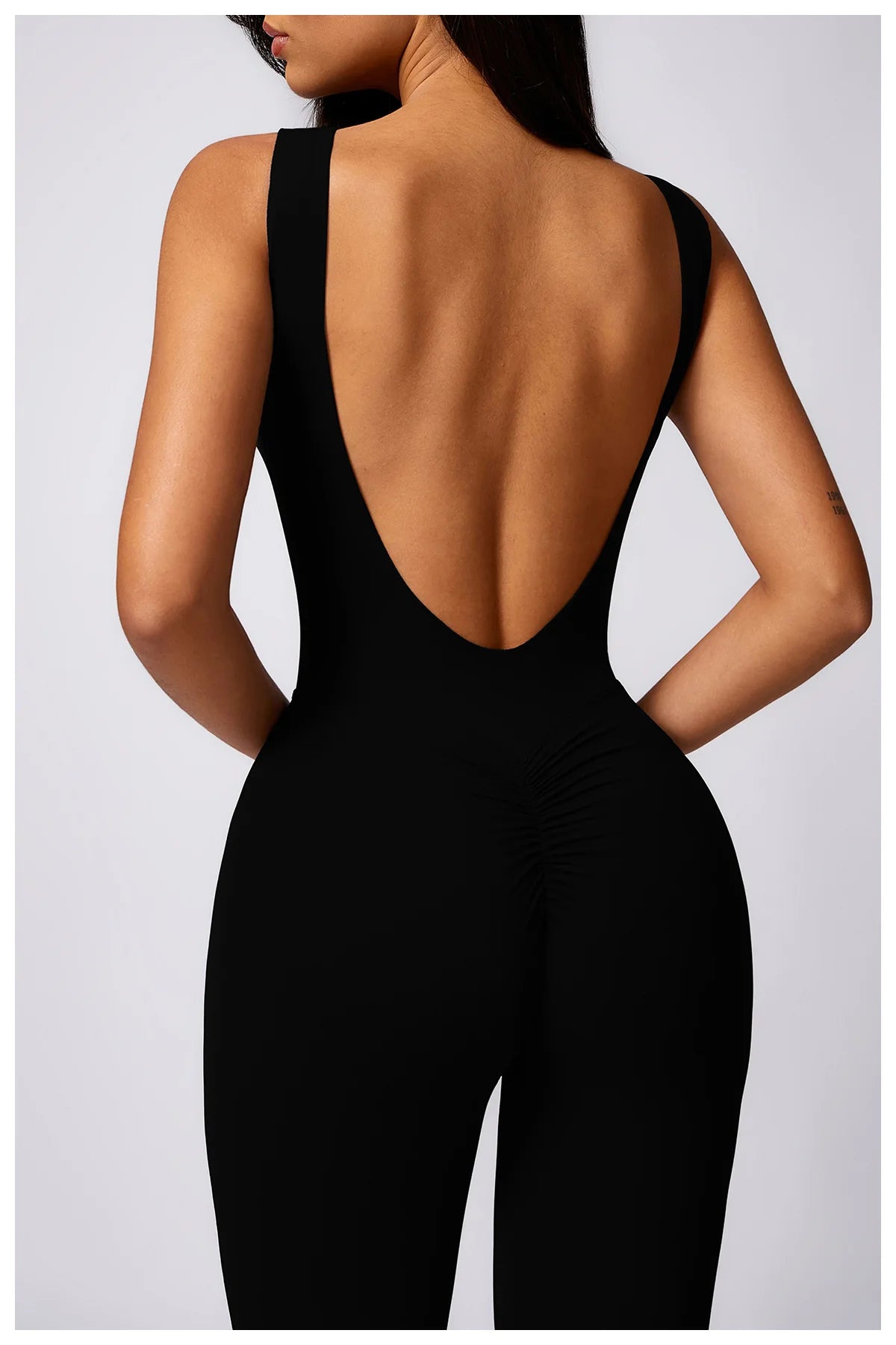 Customized LOGO women's peach hip lift sports yoga onesie casual micro-pull fitness back yoga clothes