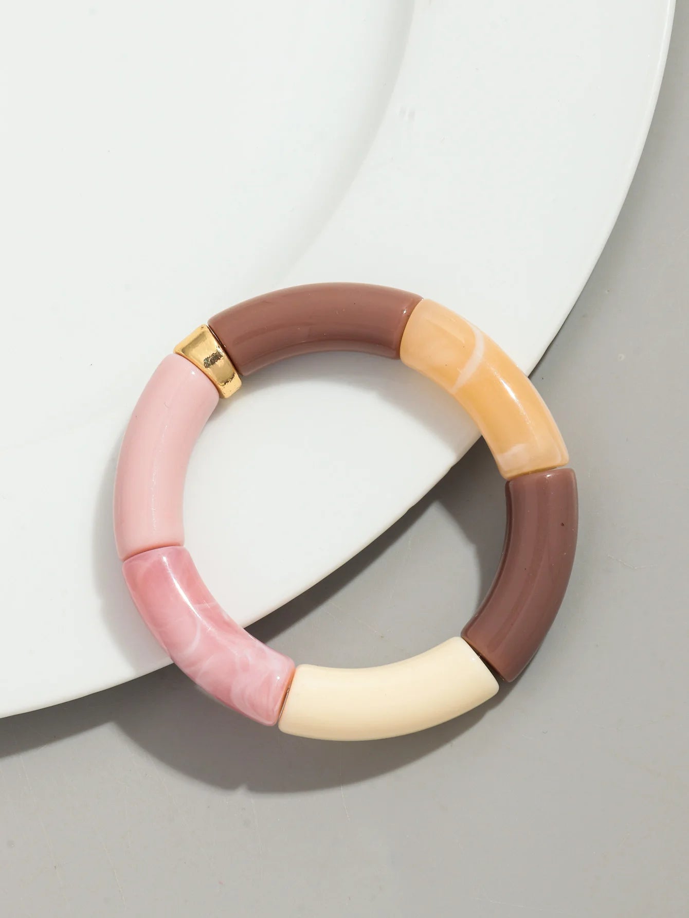 Bohomia New Acrylic Chunky Bamboo Stackable Bracelet for Women Boho Elastic Colorful Tube Beads Braceletes 2025 Fashion Jewelry