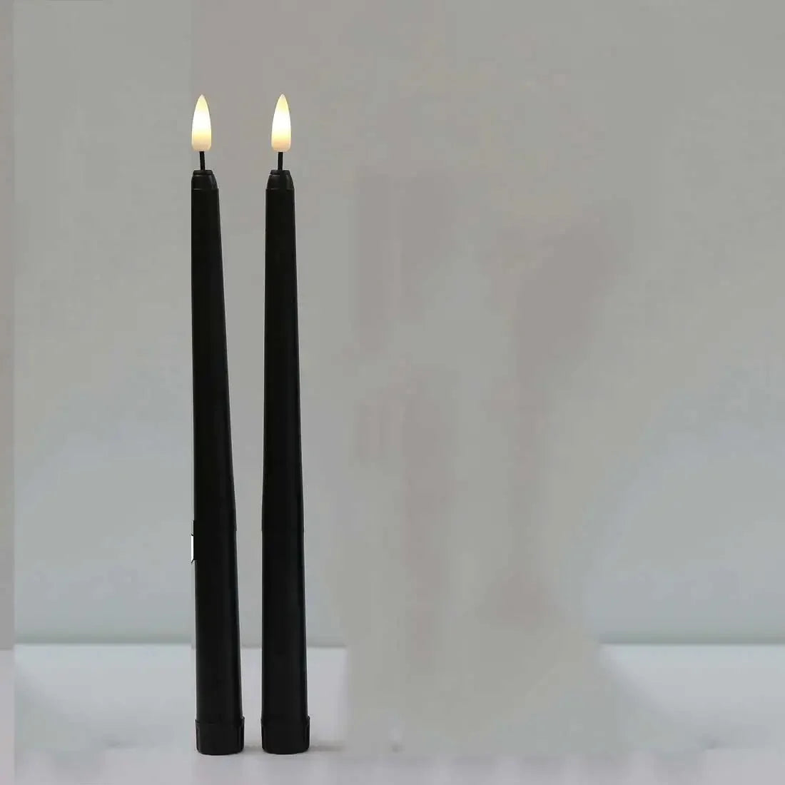 Black/White Led Candles with Flickering Flame,Battery Operated Flameless Halloween Grave Decor Votive Church Candles 1pc
