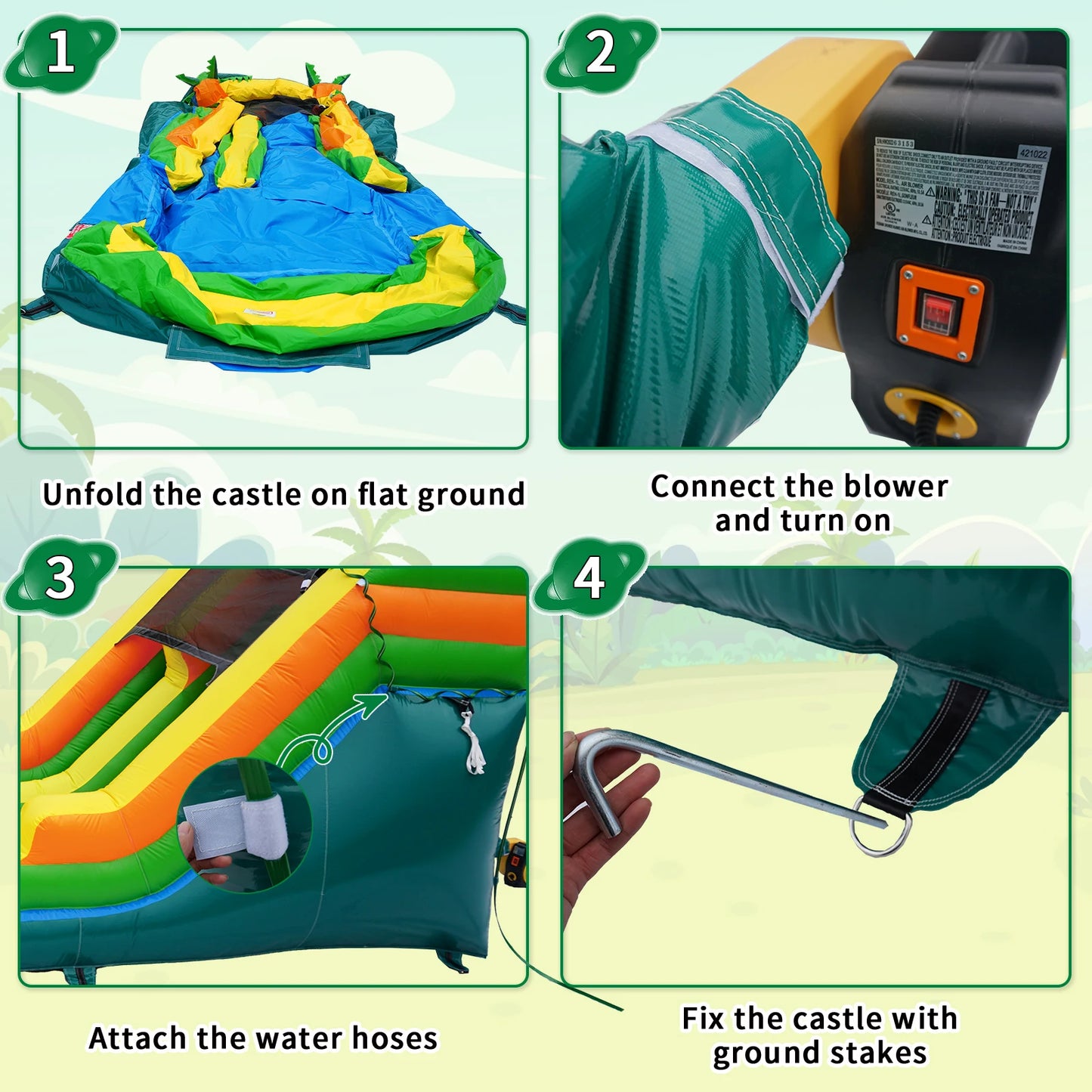 Inflatable Commercial Water Slide Bounce House for Kids or Adults,High Slide with Shallow Pool,Backyard,Outdoor 20' x 9.4'x 13’