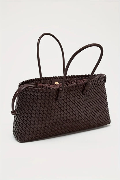 Luxury Handwoven Tote Bag- Elegant Women's Shoulder Purse, Spacious Multi-Functional Travel Bag for Daily Commute & Journeys
