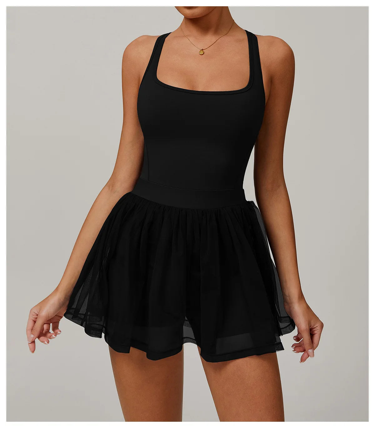 Custom LOGO women's recycled dress mesh yarn breathable and quick-drying sports running anti-light tennis skirt