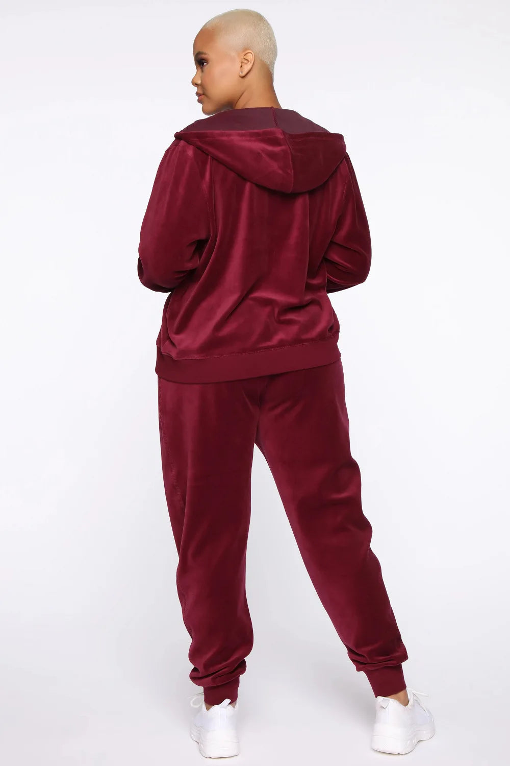 Women Pant Sets Comfortable Velvet Matching Sets Two Piece Set Autumn Loose Zipper Hoodie Jacket Elastic Waist Skinny Pants Sets