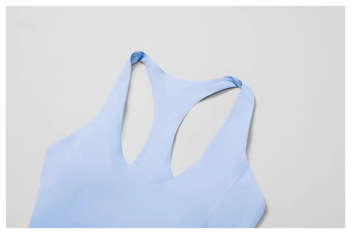 Custom LOGO nude yoga I-shaped beautiful back folded high waist shorts fitness clothes sports running two-piece set