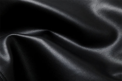 RARF 2024 Women's Spring Black faux-leather jacket Casual zipper and belt Cycling jacket Casual jacket jacket