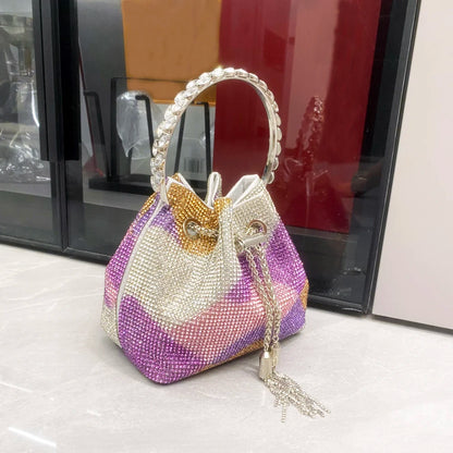 purses and handbags bags for women luxury Designer bucket clutch purse evening banquet bag Crystal rhinestone shoulder bags