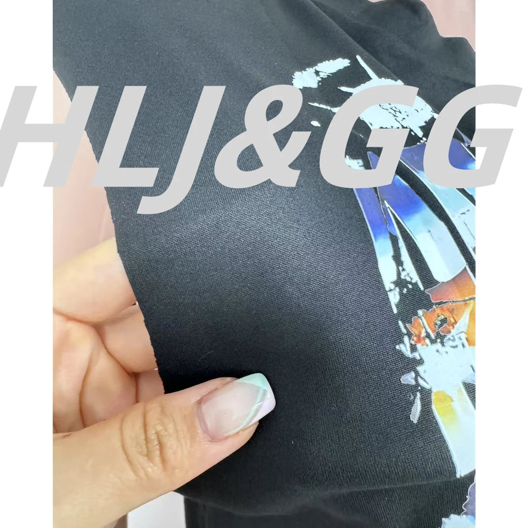HLJ&GG Black Fashion Graphic Printing Loose T Shirts Women Round Neck Sleeveless Tops Summer New Female Hip Hop Streetwear 2025