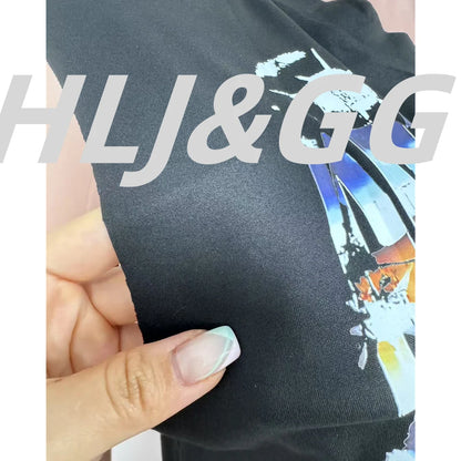 HLJ&GG Black Fashion Graphic Printing Loose T Shirts Women Round Neck Sleeveless Tops Summer New Female Hip Hop Streetwear 2025
