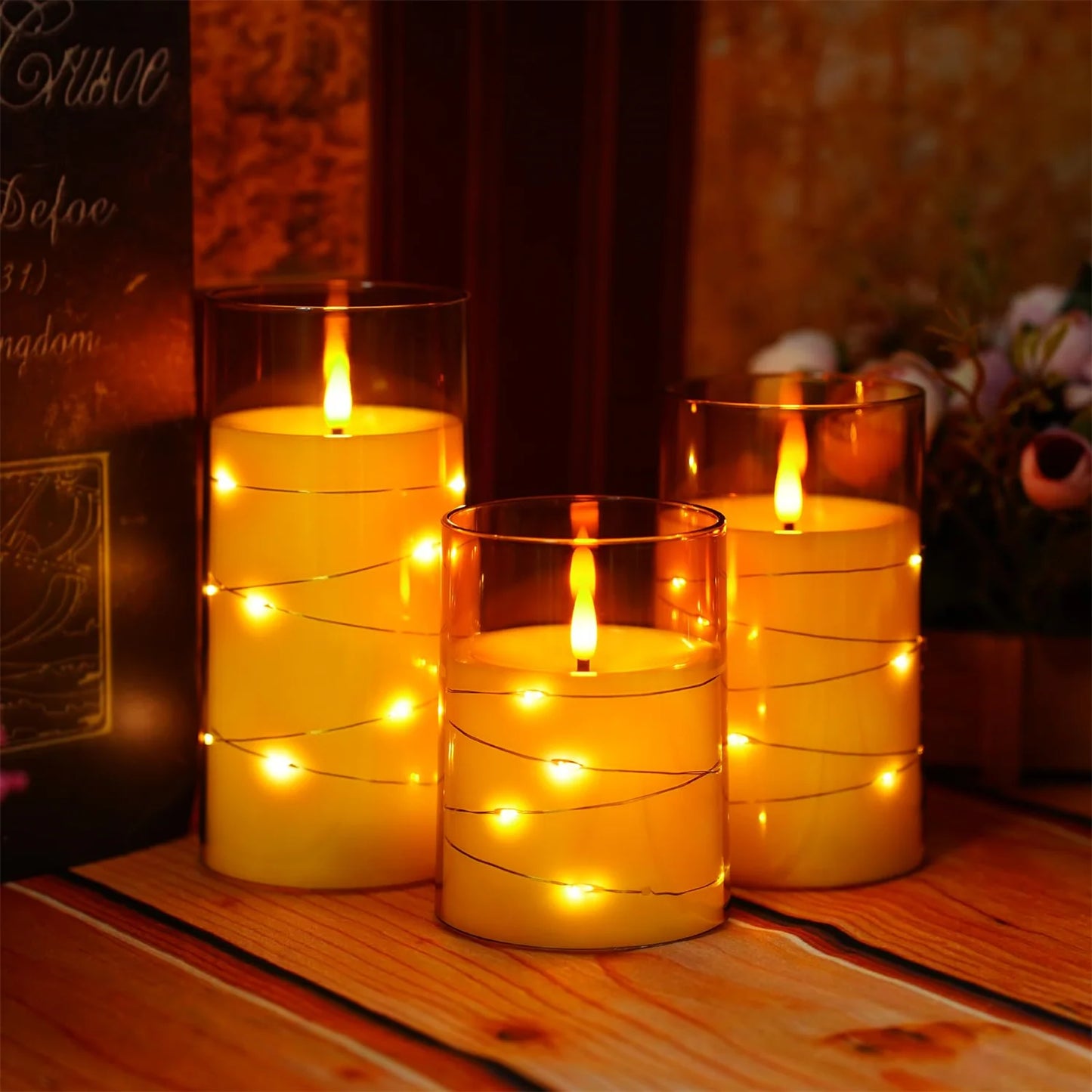 Flickering Flameless Candles Battery Operated Candles LED Candles with Remote Timer for Home Wedding Birthday Decor 3D Flame