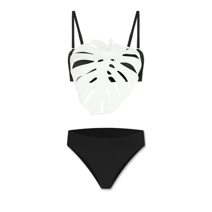 3Pcs Laser Cut Swimsuit Women Sexy Bikini Push Up Swimwear High Waisted Biquini Female Hollow Bathing Suit Bodysuit Beachwear