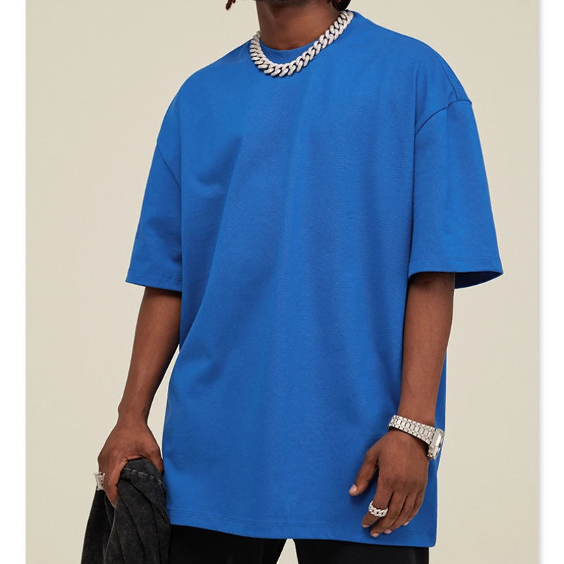 Custom LOGO men's and women's couples shirt 425G heavy cotton t-shirt loose youth fashion short-sleeved high-quality top