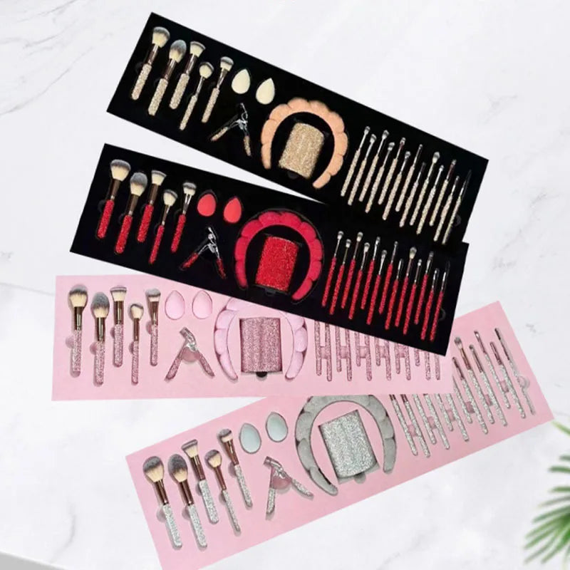 Glitz and Glam Brush Set 23pcs Bundle RHINESTONE Glam Brush Set Bling Makeup Brushes Diamond Makeup Brush Storage Bucket withbox