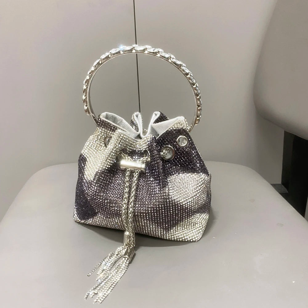purses and handbags bags for women luxury Designer bucket clutch purse evening banquet bag Crystal rhinestone shoulder bags