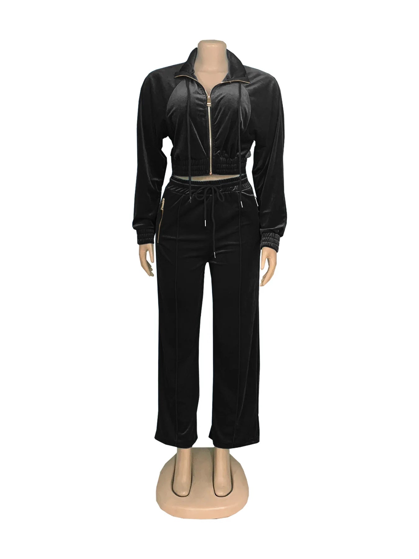 Pants Set Women Two Piece Sets Matching Sets Y2k Streetwear Zipper Coats Long Pants Elastic Waist Sportswear Tracksuit Jogger