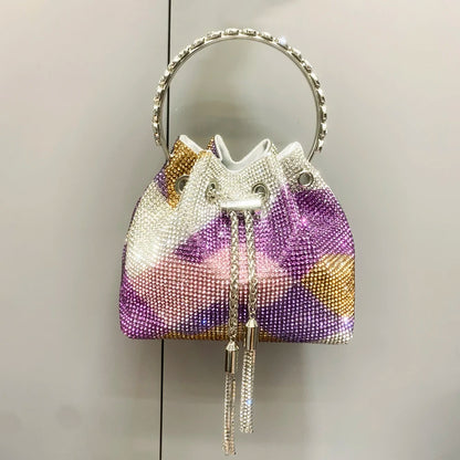 purses and handbags bags for women luxury Designer bucket clutch purse evening banquet bag Crystal rhinestone shoulder bags
