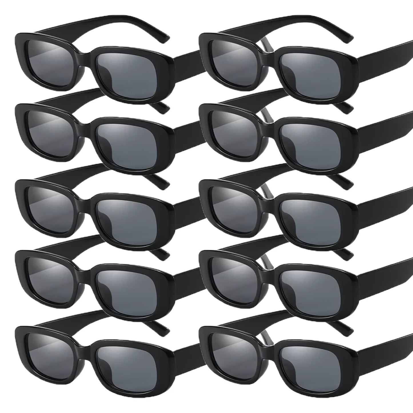 10-80Pcs Retro Rectangle Frame Sunglasses Hen Party Sunglasses Y2K Fashion Sunglasses for Woman Man Party Birthday Photograph
