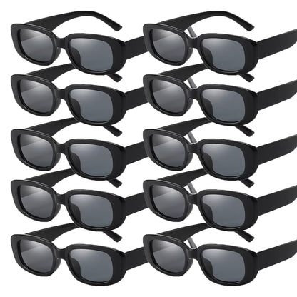 10-80Pcs Retro Rectangle Frame Sunglasses Hen Party Sunglasses Y2K Fashion Sunglasses for Woman Man Party Birthday Photograph