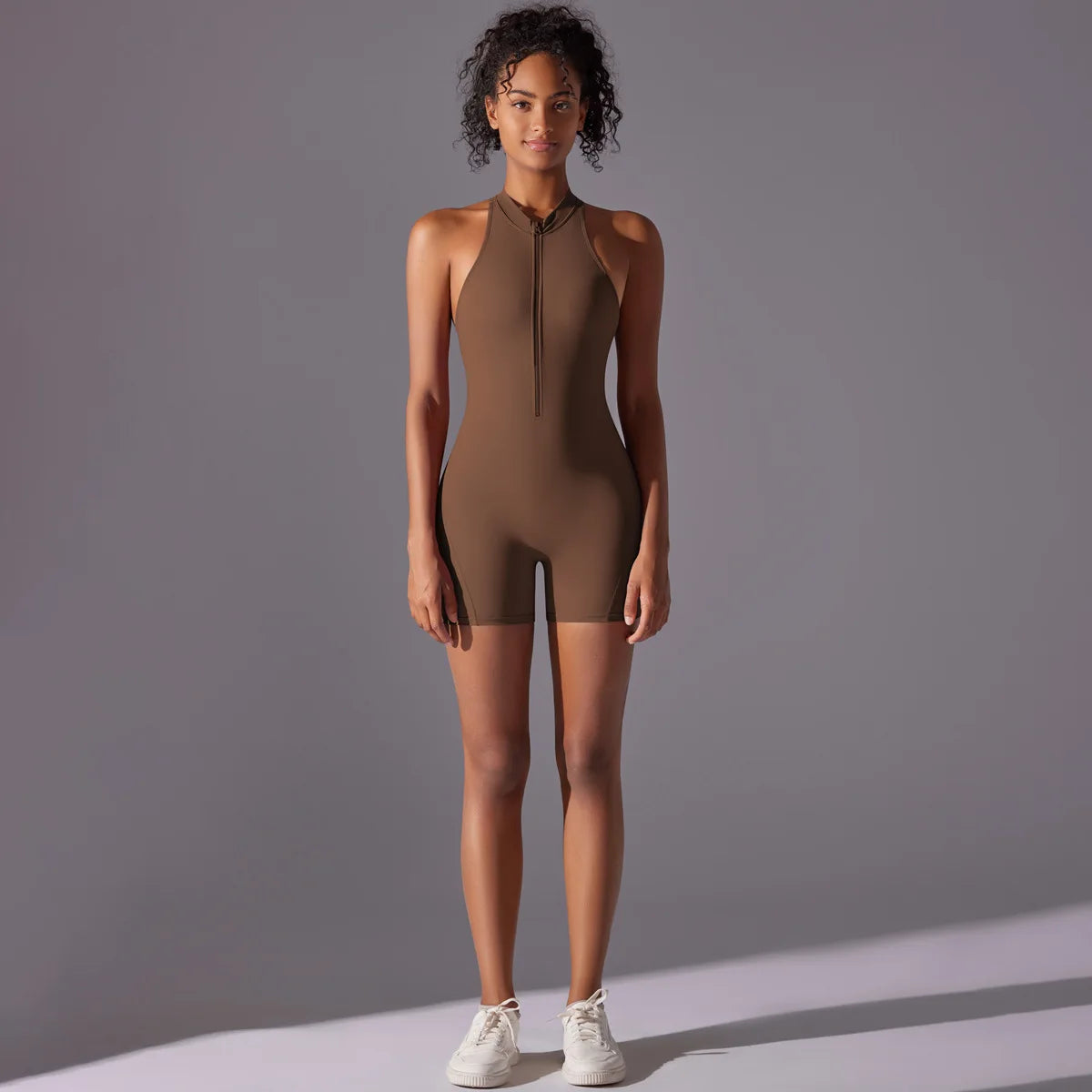 Customized LOGO High-intensity nude tight sports back onesie yoga running fitness clothes