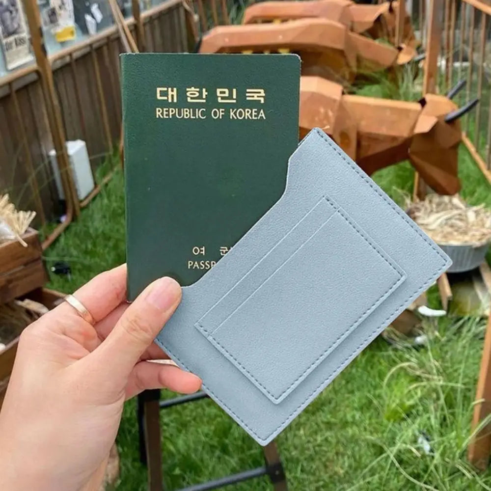 Portable Multicolor Passport Cover Multi-slots Waterproof Card Holder Large Capacity PU Passport Bag Unisex